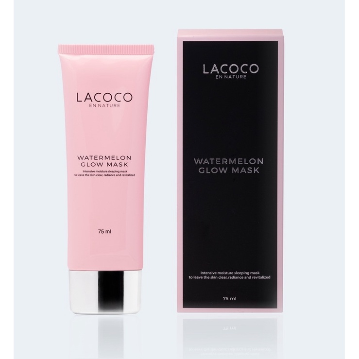 (New) Lacoco En Nature Watermelon Glow Mask 75ml - Sleeping Mask - Krim Waja