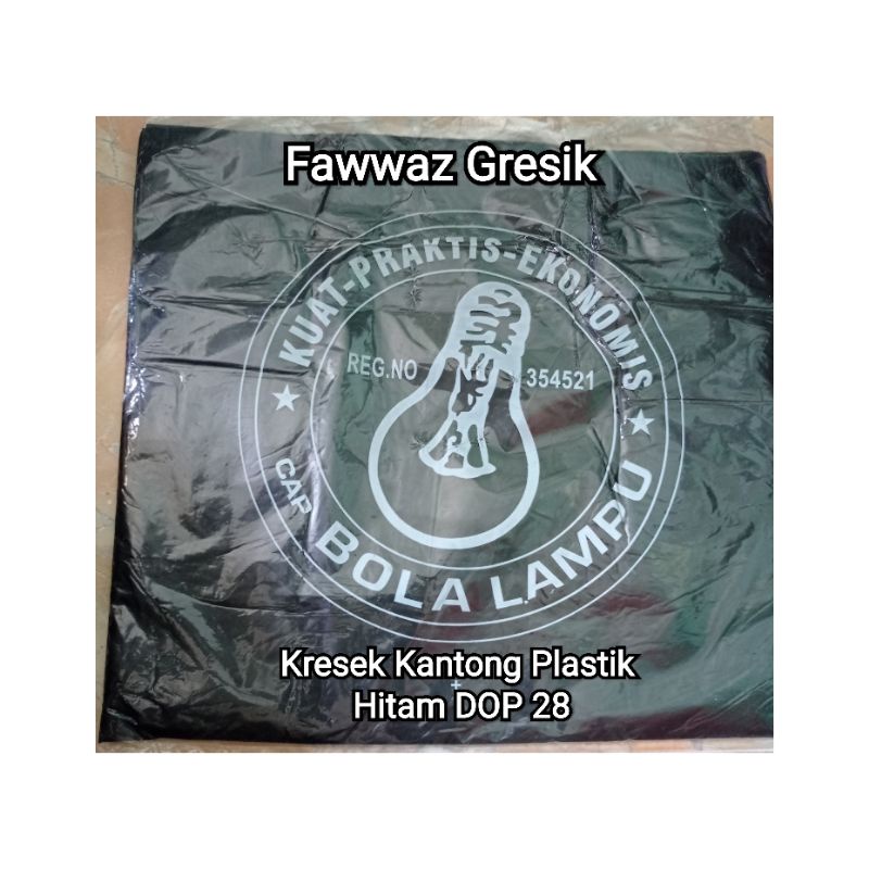 Kantong Kresek Bola Lampu 28x48x02 HITAM / Kantong Plastik Kresek 28cm