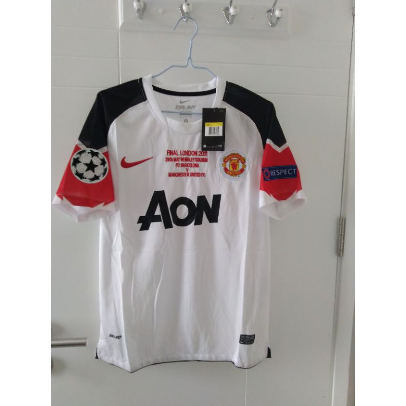 jersey mu manchester united away 2010 2011 final london full patch size S