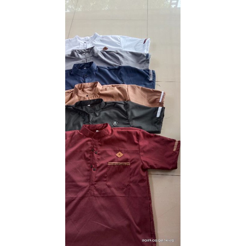[HANYA DISHOPEE] Baju Koko Muslim//Koko Kurta Lengan Pendek Remaja Dewasa//Bahan Toyobo