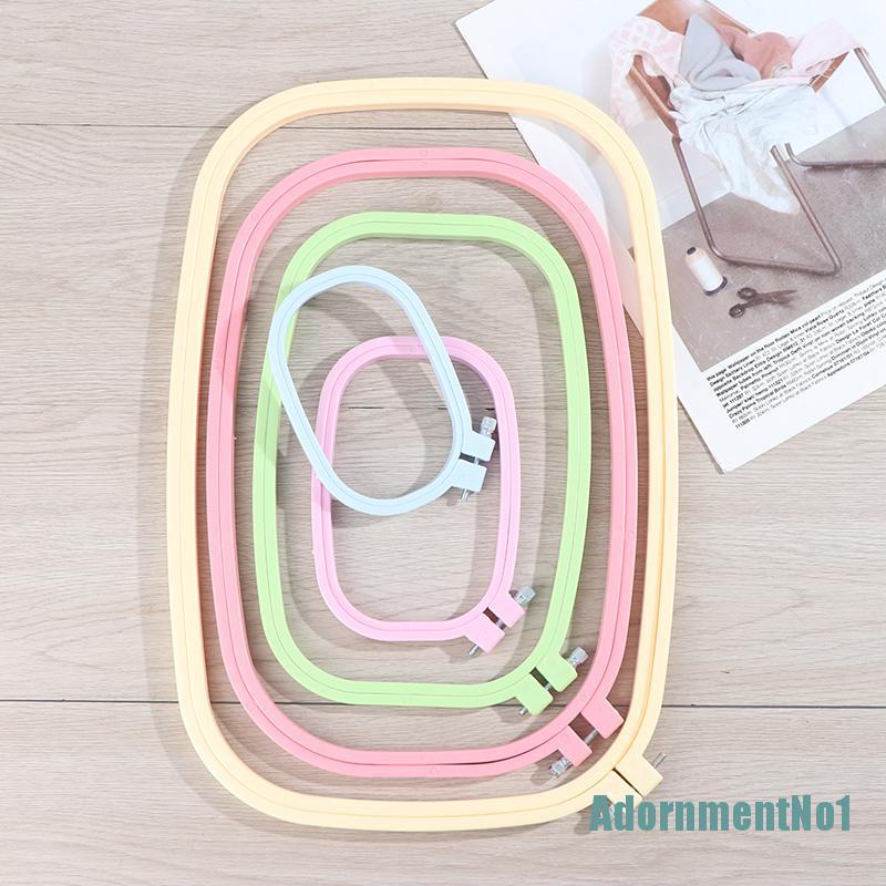 [AdornmentNo1]5 Size Plastic DIY Embroidery Hoops Square Shape Cross Stitch Hoops Frame Ring