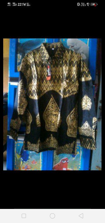 Kemeja Batik Pria Lengan Panjang Baju Kerja Kantor Murah Berkualitas Motif Ukel Lawasan Abu