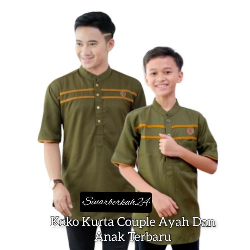 Baju Couple Koko Kurta Ayah dan Anak Terbaru / Baju Couple Ayah dan Anak Muslim / Fashion Muslim Ayah dan Anak Terbaru