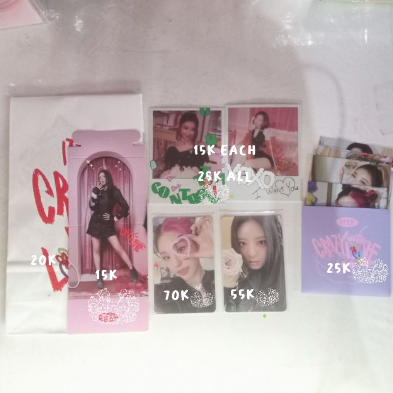 album photocard pc itzy crazy in love cil pc yuna bunga yeji love pola chaeryeong stande sticker pob