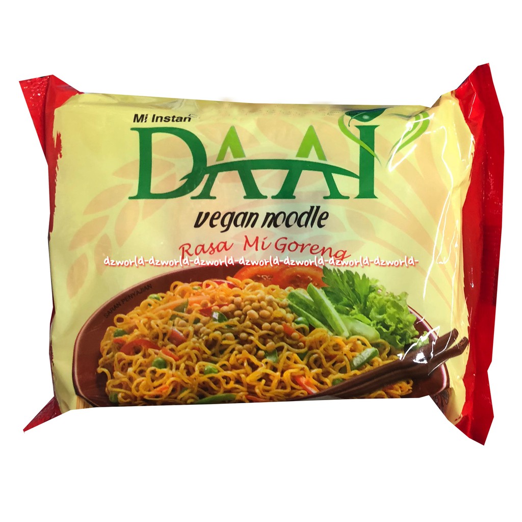 Daai Vegan Noodle Mie Instan Tersedia 2 Varian Rasa Mie Goreng dan Soto 85gr