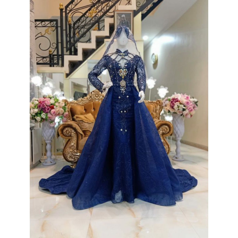 GAUN PENGANTIN SLIM BEREKOR MODERN //GAUN WEDDING MEWAH