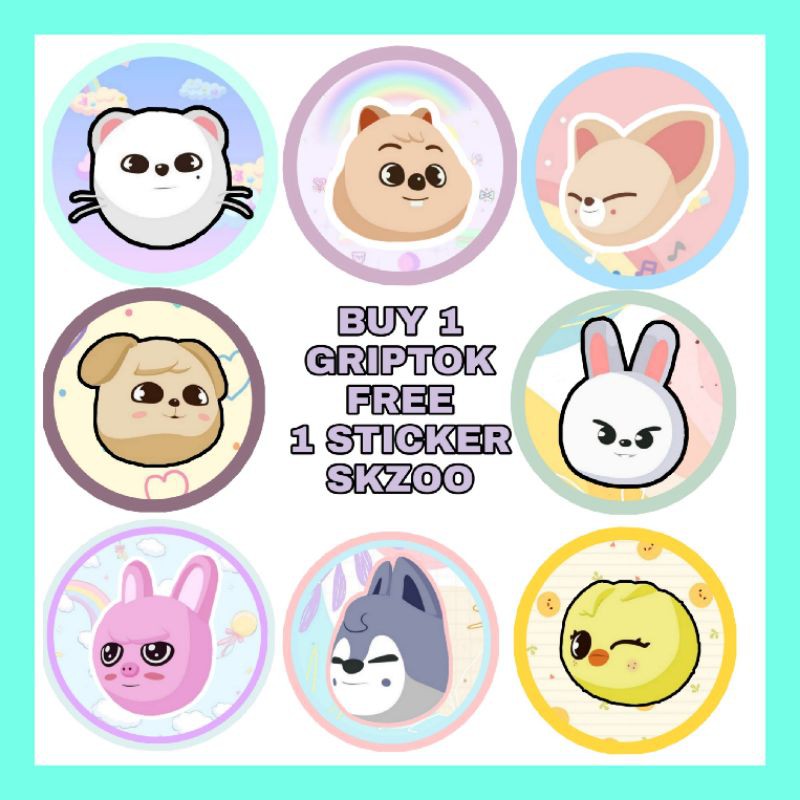 SALEE| BUY 1 POPSOKET GRIPTOK SKZOO FREE 1 STICKER SKZOO| GRIPTOK STRAYKIDS SKZOO LUCU MURAH