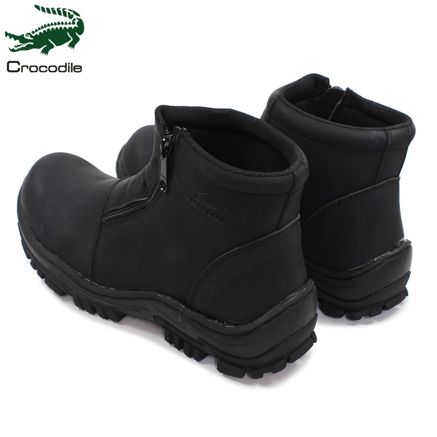 sepatu pria crocodile strut zipper safety boots tracking touring hiking bikers