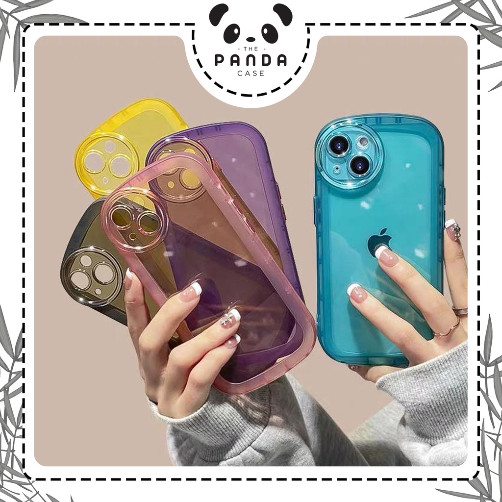 [TPC] Soft Case IPHONE Oval (2) TPU Transparant Bening Warna Permen Macaron FULL COVER IPHONE 7 8 PLUS X XS MAX XR 11 12 13 PRO MAX HP IP037