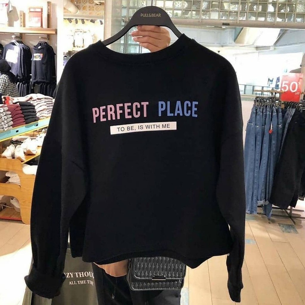 [CYC | COD] Outwear Perfect Place Oversize Sweater Crope Fleece Wanita Trendy Murah