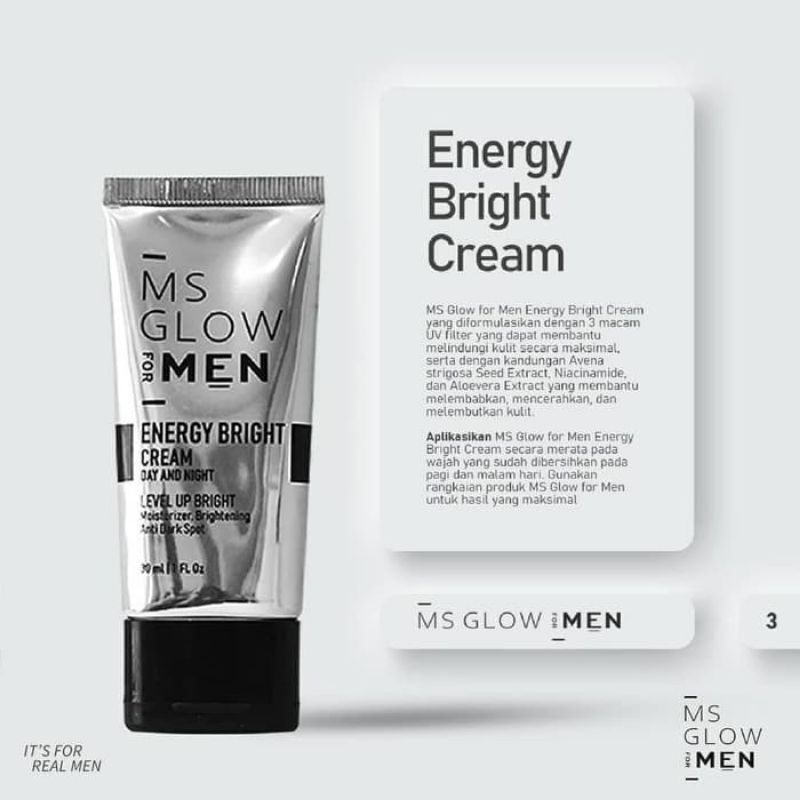 [ PROMO ] Cream Pemutih Wajah Pria Cream Ms Glow For men  Perawatan wajah Pria