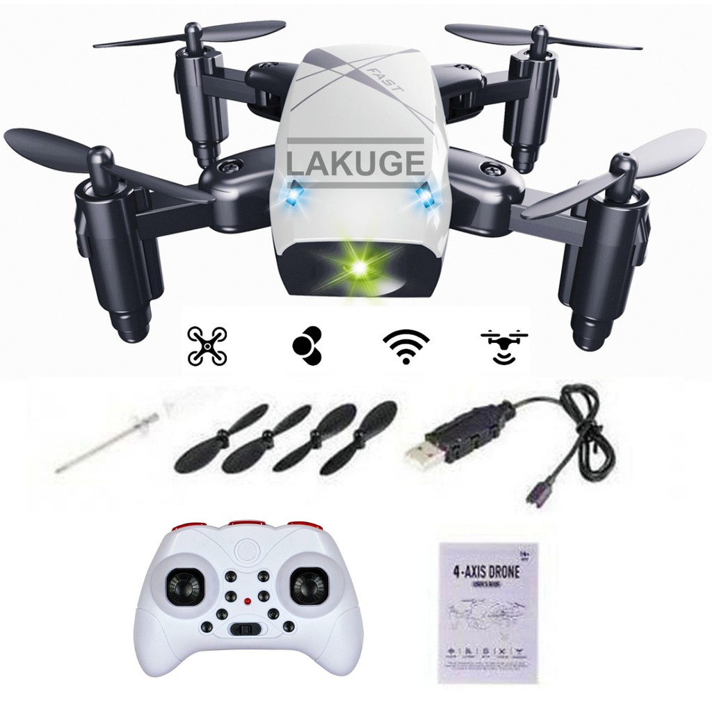 Drone Mini Pocket Quadcopter Foldable S9 White