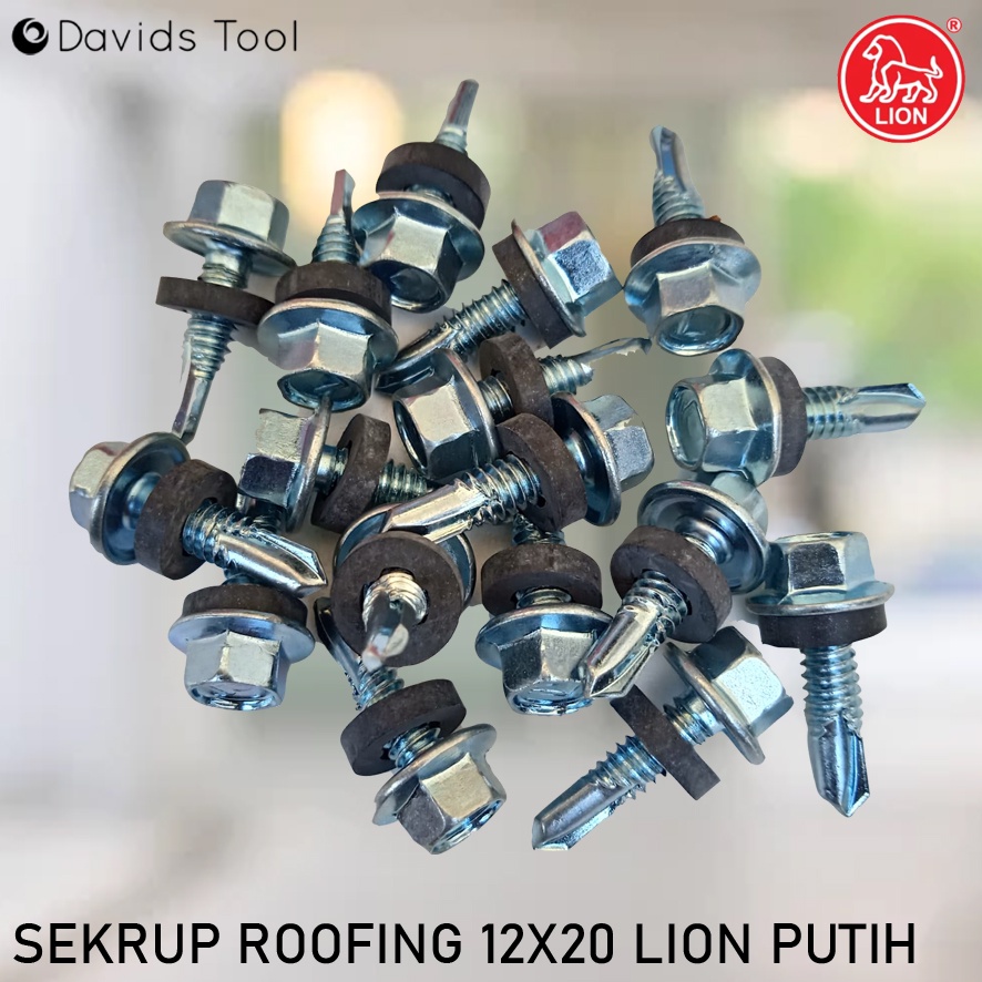 Sekrup Baja Ringan Baut Roofing Skrup Rangka Besi Drilling Hollow Besi Holo Scrup Lion 12x20 2cm