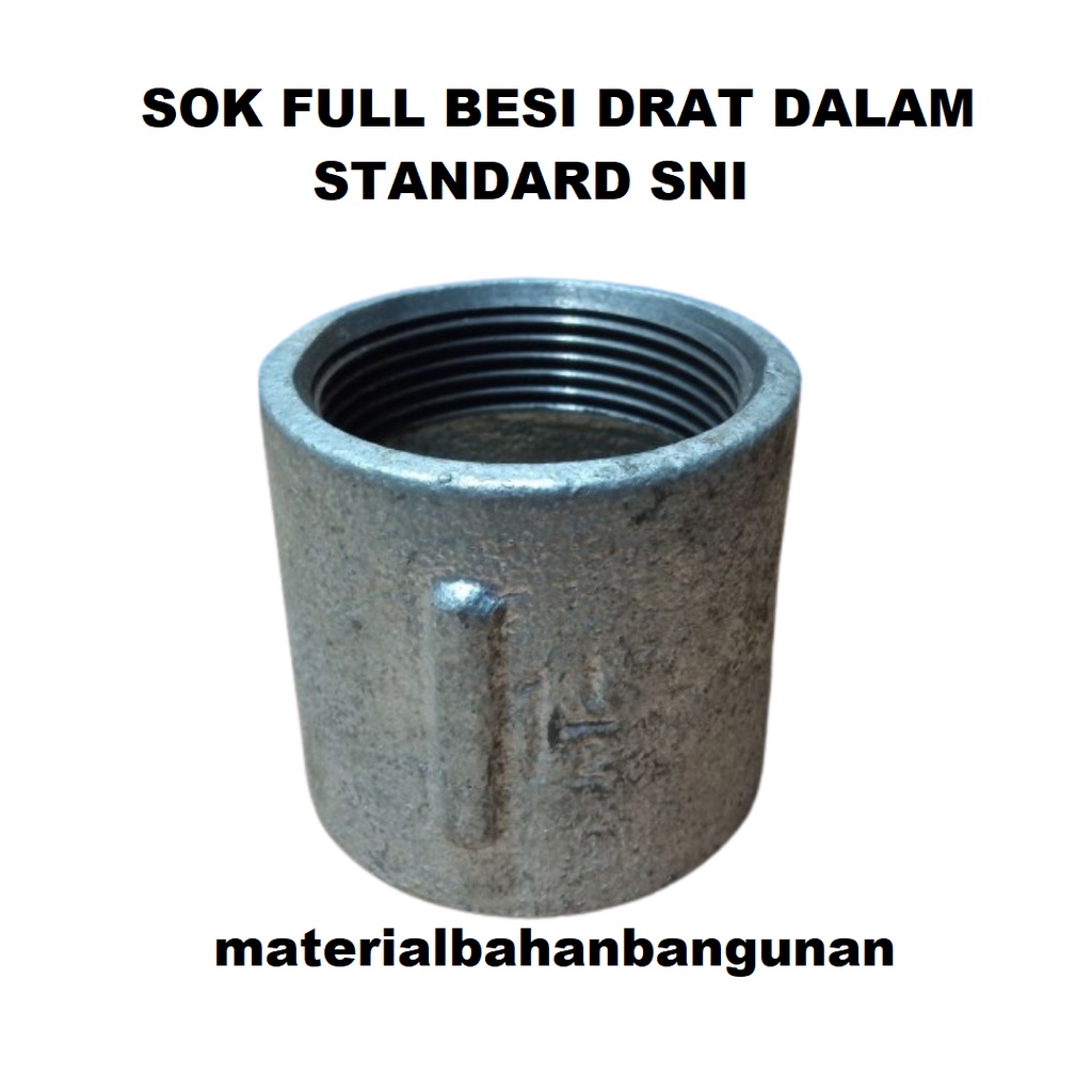 Sok Full Besi 2 inch Sock Drat Sambungan Pipa Air Ledeng SNI SDD Sock Drat Dalam Besi 2 inch Fitting