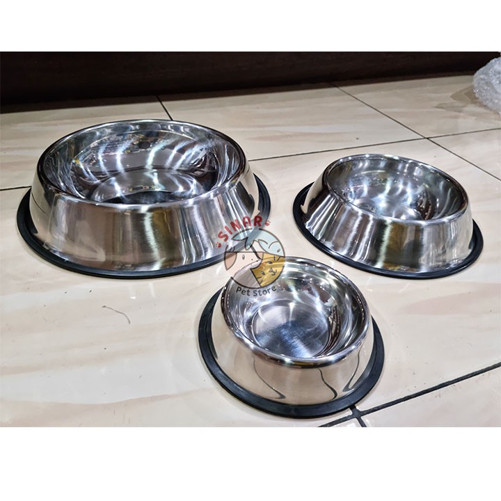 Bowl Stainless Steel / Tempat Makan Hewan Kucing Anjing anti selip