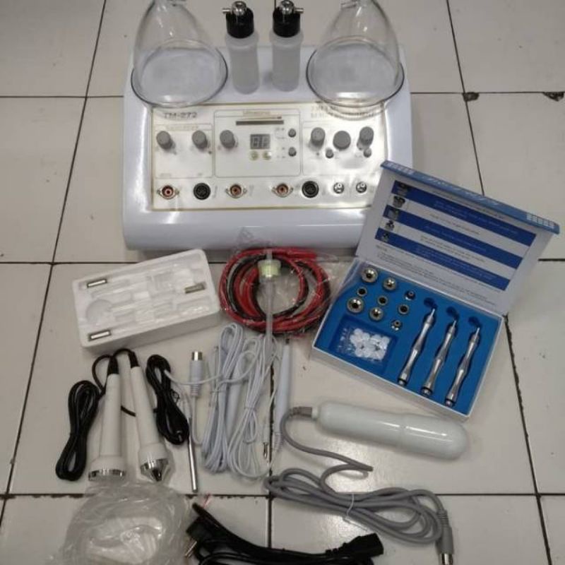 Alat facial 8in1 microdermabrasi / Mesin Facial 8 Fungsi / Galvanik / Oxyspray / Brush / Hf / Spray 
