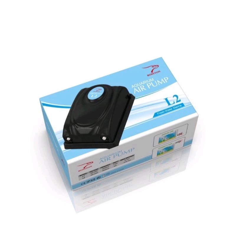 Mesin Aerator Aquarium 2 Lubang Rosston L2 pompa udara gelembung aquarium