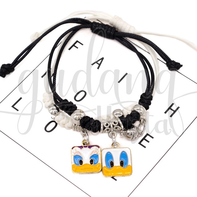 Gelang BFF Couple SET ISI 2 Square Duck Bangle Motif Bebek GH 205357