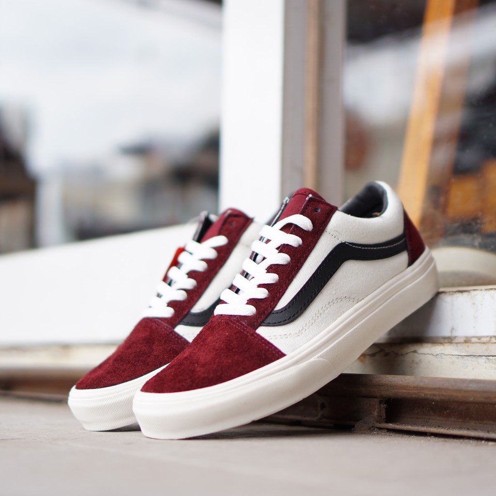 vans old skool off white maroon