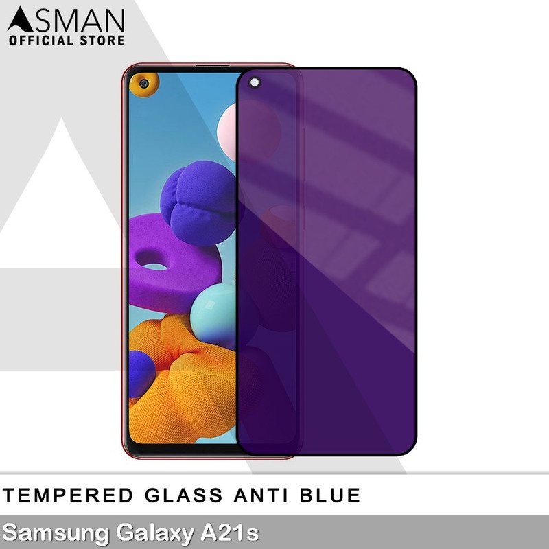 Tempered Glass Blue Light Full Lem Samsung Galaxy A21s Anti Radiasi Screen Protector