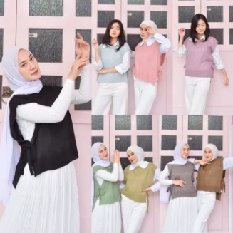 Rompi rajut Wanita - Rompi tali bahan rajut - Rompi rajut kekinian - Atasan polos wanita