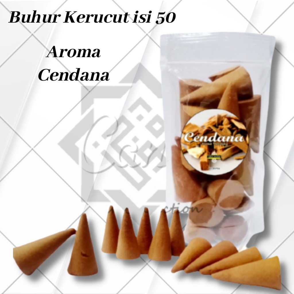 Buhur Kerucut Bukhur Kerucut Dupa Pengharum Ruangan Buhur Klip Aroma Cendana ISi 50 Pcs