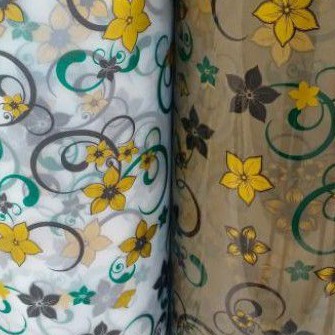 Fiber pagar motif batik meteran/fiber plastik penutup pagar motif bunga eceran promo