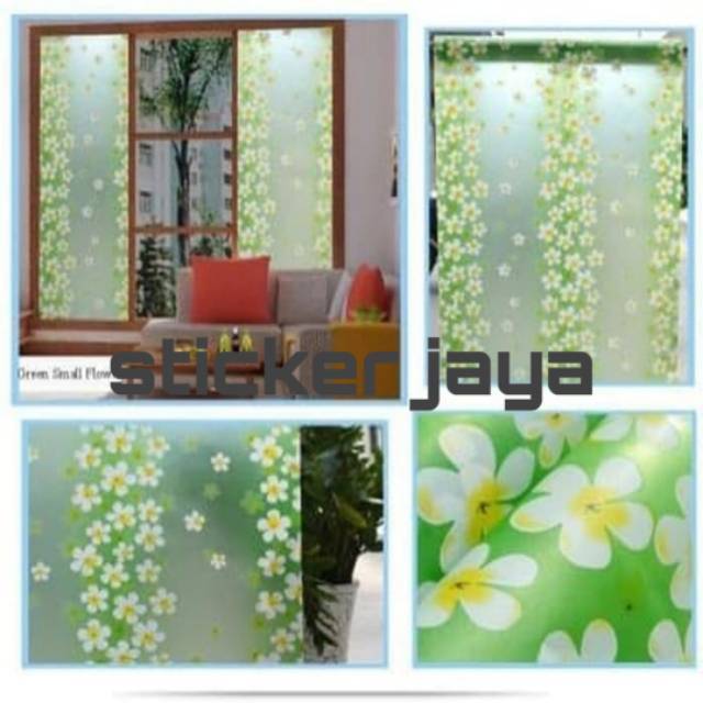sticker stiker kaca motif bunga hijau stiker sanblas motif kaca film motif stiker murah kaca film