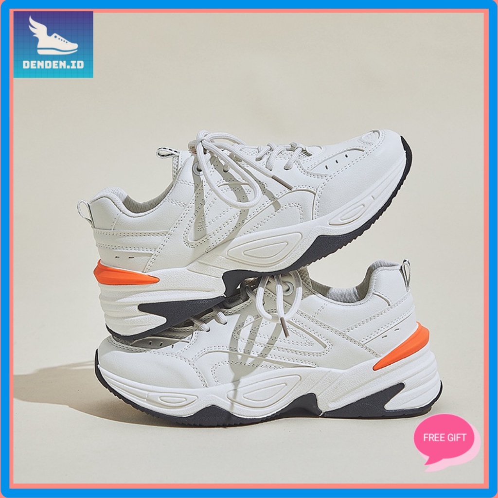 DENDEN.ID Sepatu Sneaker Putih Wanita Sepatu Casual Fashion Korea Olahraga Import