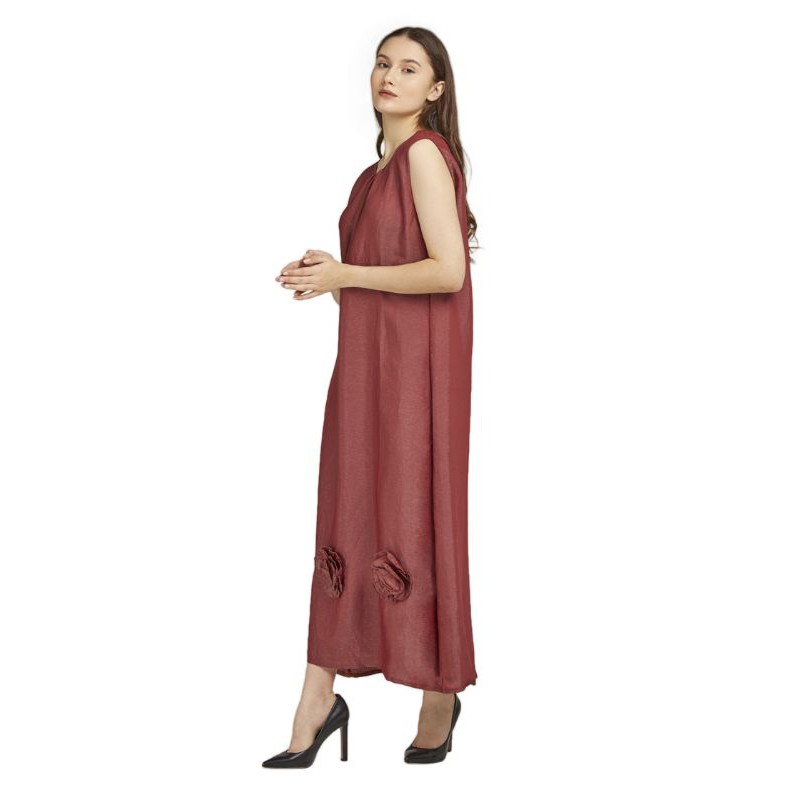 Outer Long Dress Branded Maxi dress Tanpa Lengan