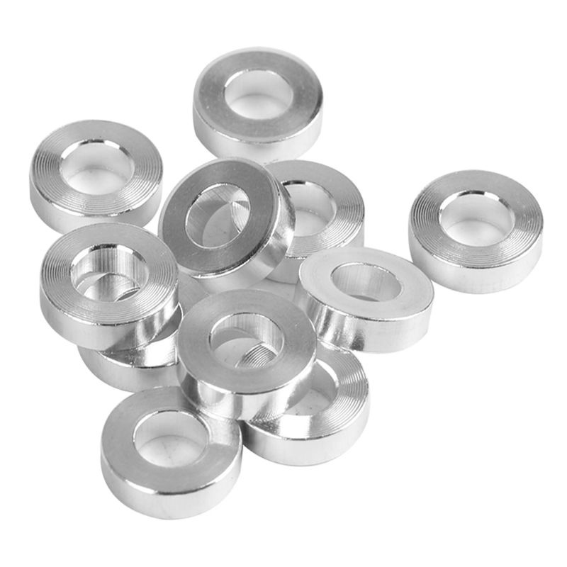 Btsg 10buah Model DIY Silver Metal Aluminium Flat Washer Spacer Gasket Untuk 3D Printer Bagian Hardware (3mm/0.1inch)