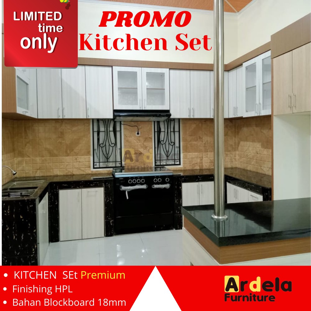 Jual KITCHEN SET HPL KAYU KITCHENSET MINIMALIS KITCHEN SET CUSTOM MURAH Lemari Dapur Murah Dan Mewah Indonesia Shopee Indonesia