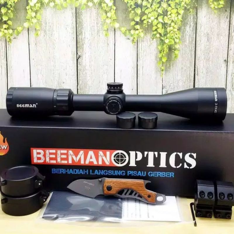 telescope BEEMAN OPTICS 3-9x40 Mildot WA New# free pisau lipat