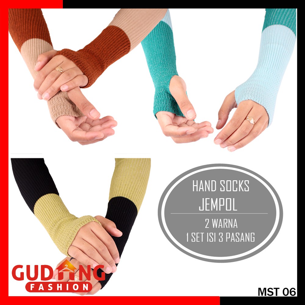 Manset Rajut Two Tone 2 Warna / Handsock Rajut / Manset Rajut Jempol (COMB)