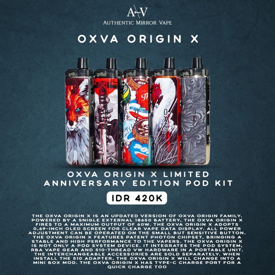 Jual OXVA Origin X 60W Limited Anniversary Edition Pod Kit 100% ...