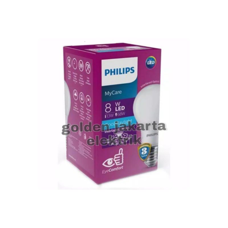 Lampu LED Philips 8 Watt Bohlam 8W Bulb LED 8 W Putih