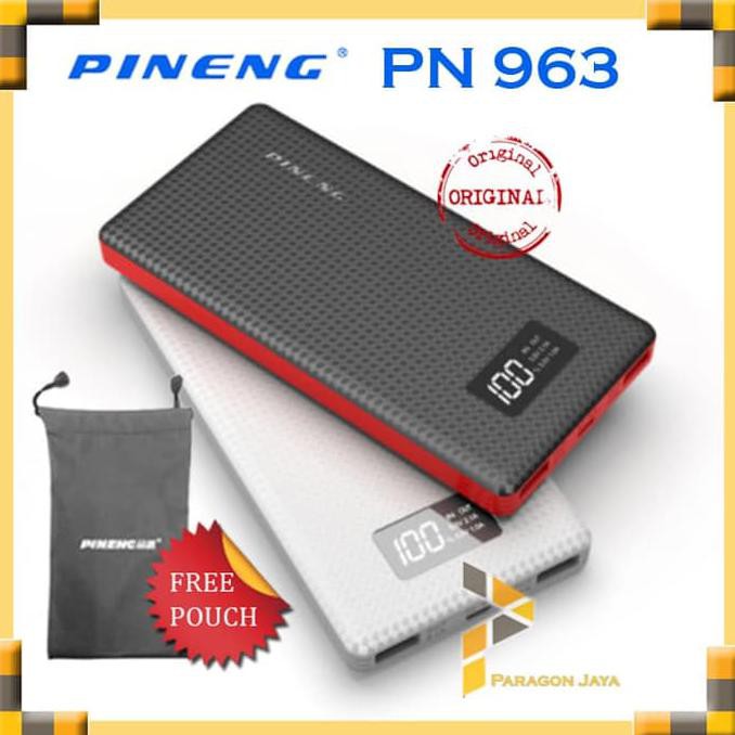 POWERBANK PINENG | PINENG POWERBANK PN 963 10000 MAH HITAM ORIGINAL MAJUJAYA212