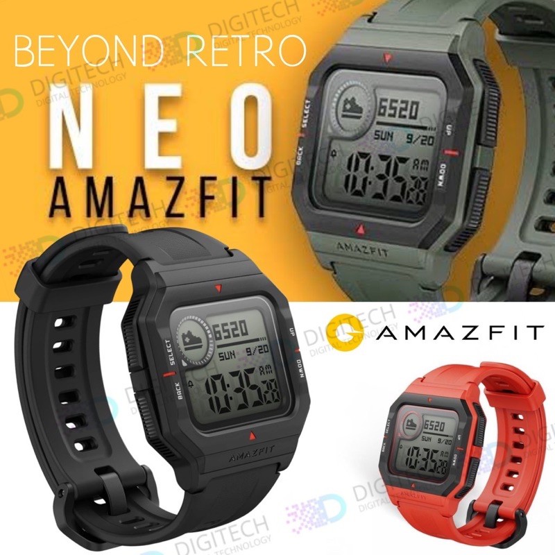 AMAZFIT NEO RETRO SMARTWATCH HEART RATE SPORT ORIGINAL GARANSI 1 TAHUN