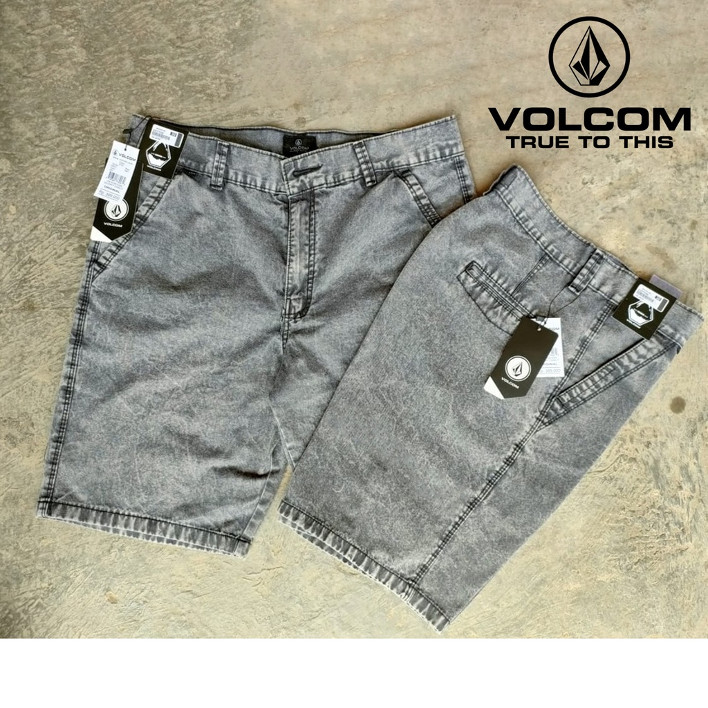 VOLCOM - BROADSHORT JEANS PENDEK ABU SNOW TWILL ORIGINAL TERBARU NON STREET