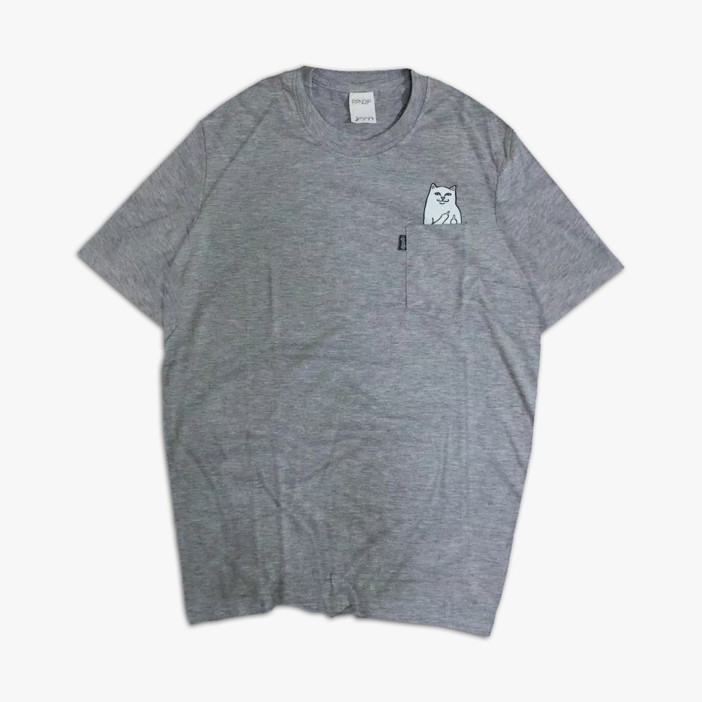 [BISA COD] KAOS RIPNDIP LORD NERMAL POCKET GREY - 1:1 ORIGINAL QUALITY