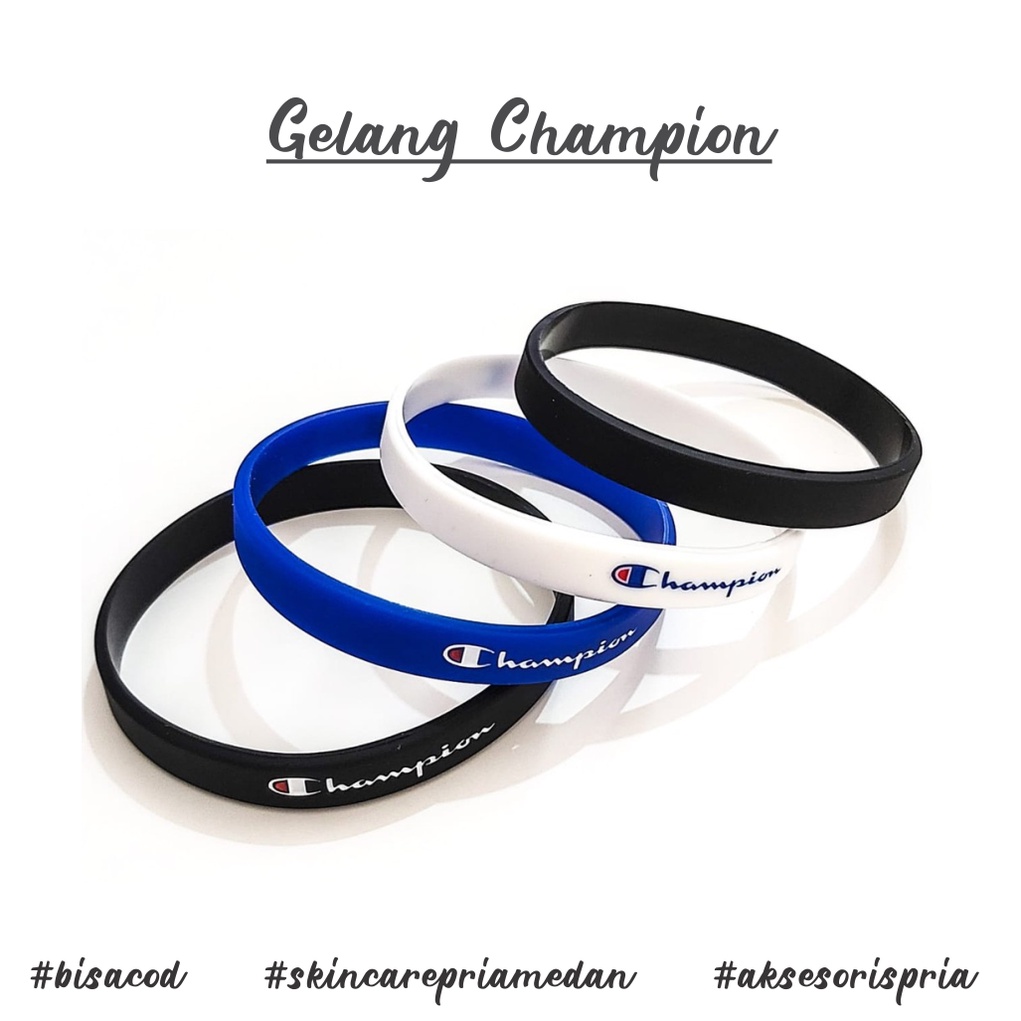 Gelang Pria Keren Karet Champion Aksesoris Pria Original
