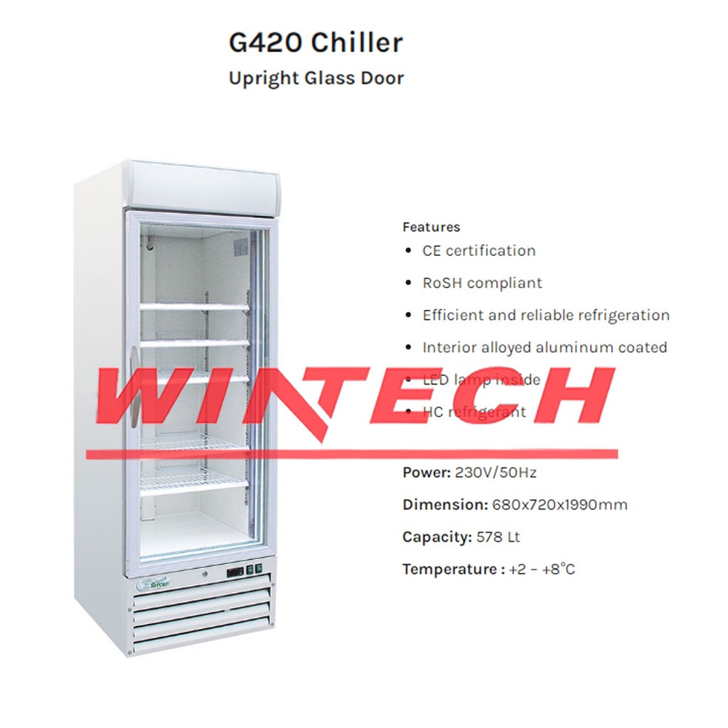 MASTERCOOL G 420 Upright Glass Door Chiller - Kulkas Kaca pendingin