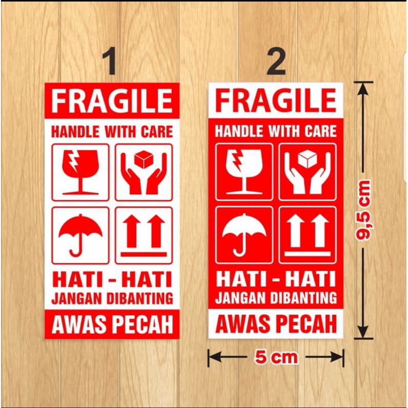 

Stiker Label Fragile Hati-hati Awas Pecah - Tempelan paket perhatian jangan dibanting merah putih