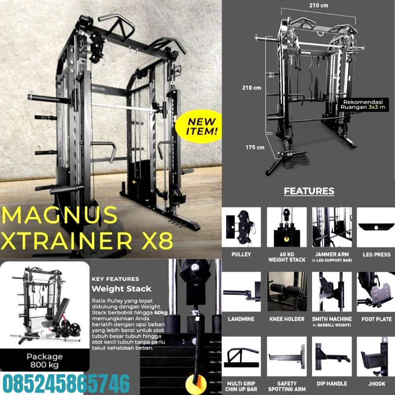 smith machine magnus Xtrainer X8 fitness comercil gym