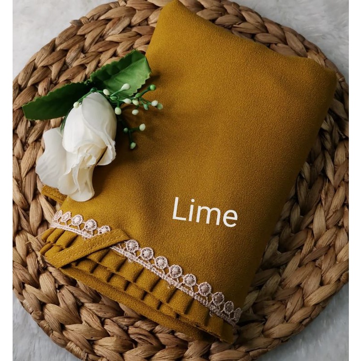 BERGO MARYAM KCB-LIPIT RENDA/AL'FADANI HIJAB-Lime