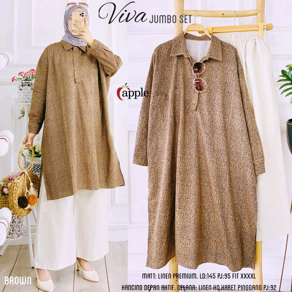 Viva Jumbo Set by Mango Setelan Jumbo linen