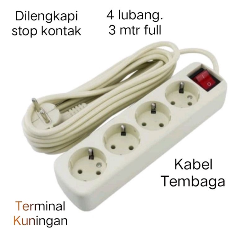 STOP KONTAK DEXICON KABEL 3 / 5 METER LUBANG 2/3/4/5. KABEL TEMBAGA SNI