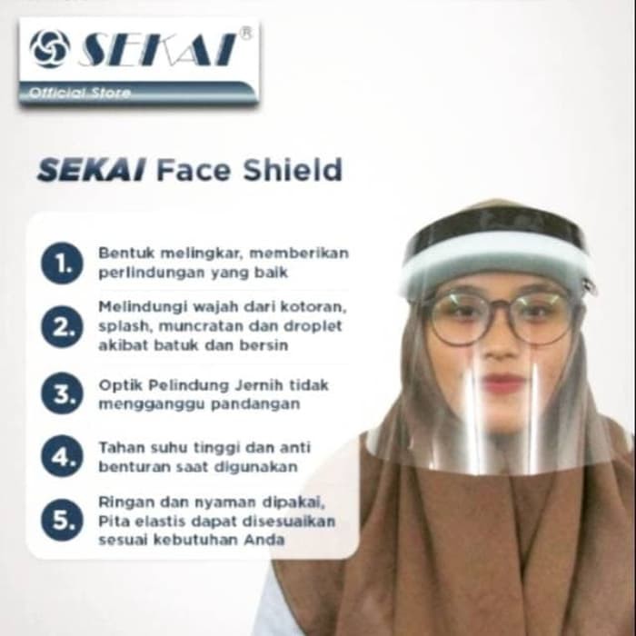 ANTI CORONA - SEKAI Face Shield - Pelindung Wajah Sekai ANTI CORONA