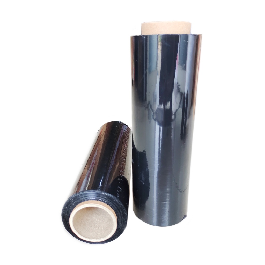 STRETCH FILM 25CM X 200M HITAM - PLASTIK WRAPPING PACKINGAN BLACK