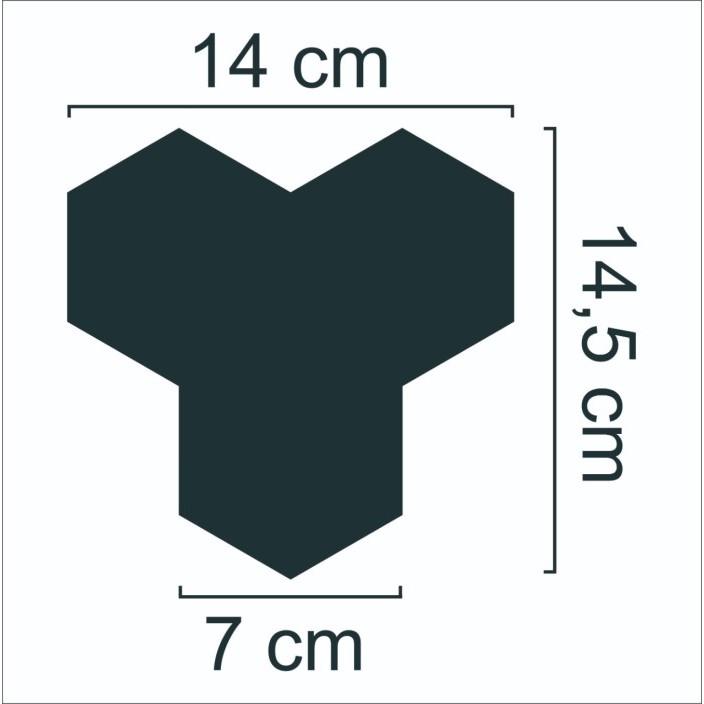 Kaca Dinding Acrylic TRIPLE HEX Impor 1 Set Isi 4 MB892